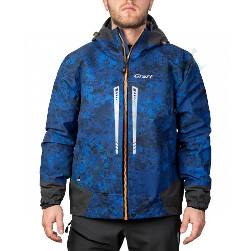 Костюм рыболовный Graff демисезонный размер 2XL/182-188 (Bratex 20000, синий камо)