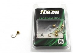 Мормышка Яман шар с отв.,цв.GOLD PLATED, d 5, вес 0,7 г (уп. 5 шт.)