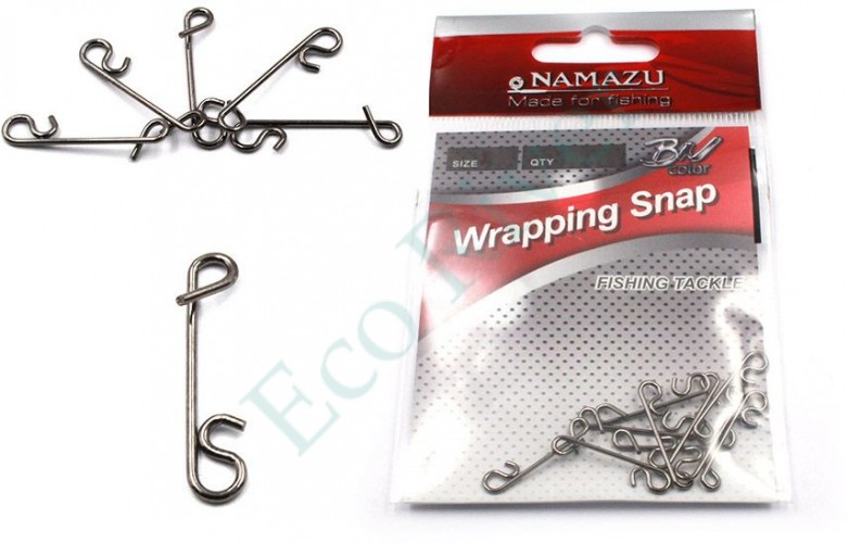 Безузловая застежка Namazu WRAPPING SNAP, цв. BN, р. S, test-4 кг (уп.10 шт)/3000/2000/