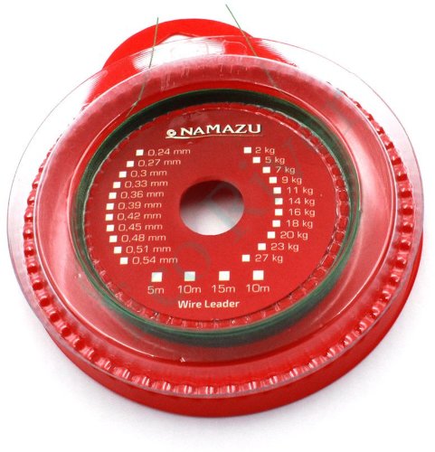 Поводковый материал «Namazu» 1х7, d-0,39 мм, L-5 м, цв. зеленый /20/