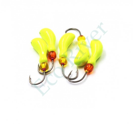 Мормышка литая Яман Мотылек, вес 0,9 гр., кр. Kumho №59, цв. фц. желтый (уп. 5 шт.)