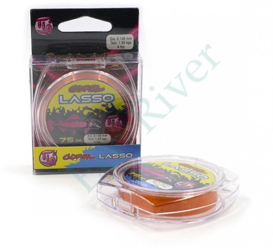 Леска Namazu Pro TiA Coral Lasso, L-75 м, d-0,148 мм, test-1,85 кг, коралловая/400/