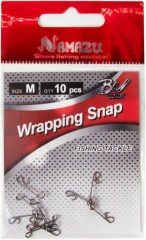 Безузловая застежка Namazu WRAPPING SNAP, цв. BN, р. M, test-8 кг (уп.10 шт)/2000/