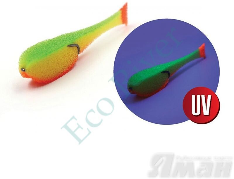 Поролоновая рыбка Yaman на двойнике, р. 125 мм, цвет 21 UV (5 шт.)