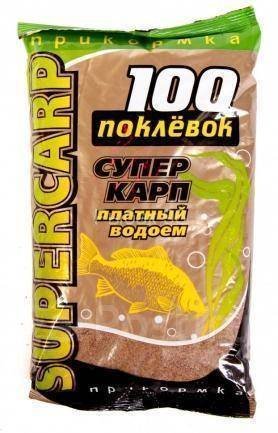 Прикормка 100 Поклевок Supercarp Платный водоем 900г