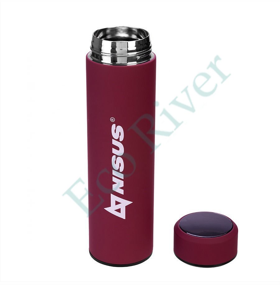 Термос NISUS N.TM-049-R с термодатчиком красный 0.45л