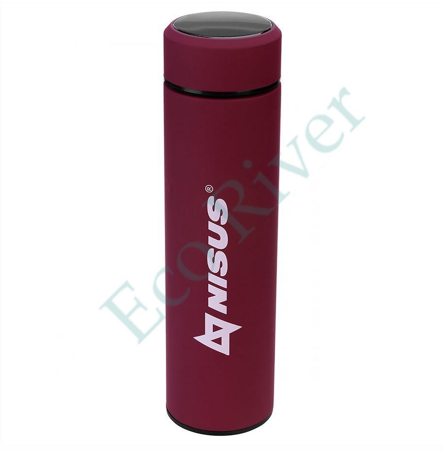 Термос NISUS N.TM-049-R с термодатчиком красный 0.45л