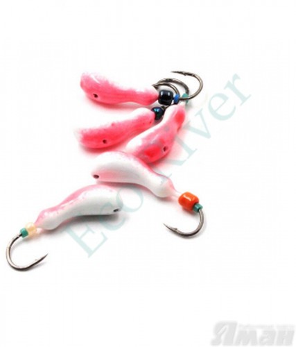 Мормышка литая ЯМАН Мотылек, вес 0,9 гр., кр. Kumho №59, цв. фц. красный с/накопит. (уп. 5 шт.)