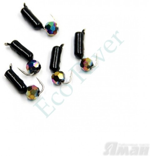 Мормышка безнасадочная ЯМАН Гвоздешарик черный, d-2,5 мм, вес 0,6 г, кристалл хамелеон (уп. 5 шт.)