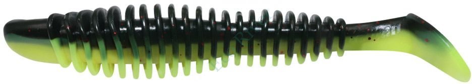 Виброхвост Yaman PRO Arris Shad, р.4 inch, цвет #32 - Black Red Flake/Chartreuse (уп. 4 шт.)