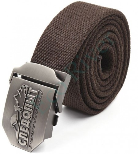 Ремень Следопыт, 1400х36 мм, текстиль, темно-коричневый/120/