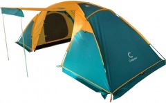 Палатка летняя кемпинговая двухслойная Следопыт YUKON-4 с 2 входами, 4-х местная, 470х240х190 см/4/