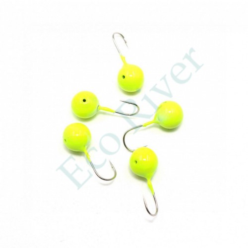 Мормышка вольф Яман Шар с отв, р.6, вес 1,90 цв.лимон(уп.5 шт.)