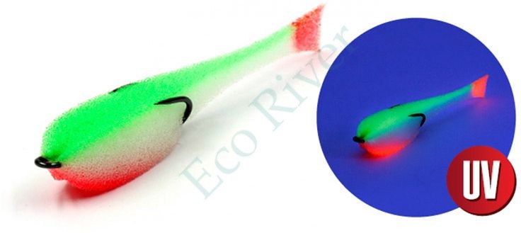 Поролоновая рыбка Yaman на двойнике, р. 110 мм, цвет 23 UV (5 шт.)