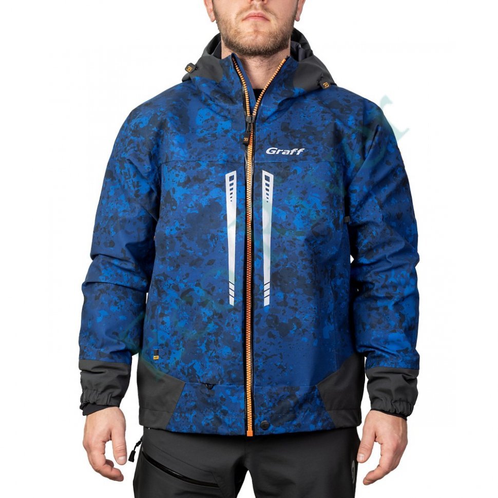 Костюм рыболовный Graff демисезонный размер 4XL/182-188 (Bratex 20000, синий камо)