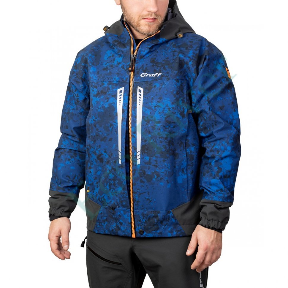 Костюм рыболовный Graff демисезонный размер 4XL/182-188 (Bratex 20000, синий камо)