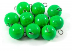 Груз Чебурашка окрашенный разборный Яман (10 шт.) - 14 гр., зелёный/300/