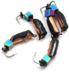 Мормышка вольф. безнасадочная Яман Столбик №3, d-2 мм, L-7 мм, вес 0,65 гр.,  кубик, цв. медь, (уп