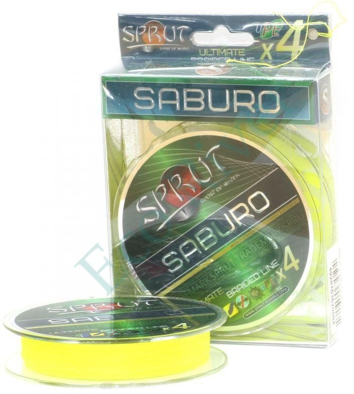 Леска плетёная Sprut Saburo Soft Ultimate X4 fluo yellow 0.16 140м