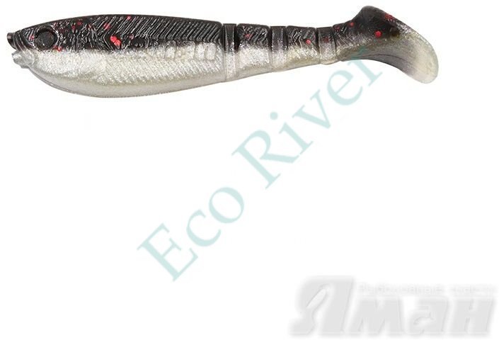 Виброхвост Yaman Light-Flake, р.3 inch, цвет # 34 - Black Red Flake/Pearl (уп. 5 шт.)