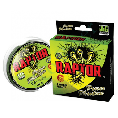 Леска плетёная Power Phantom Raptor PE зелен. fluo 0.14 135м