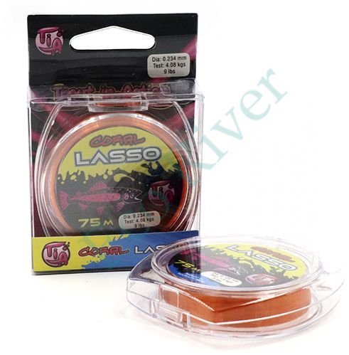 Леска Namazu Pro TiA Coral Lasso, L-75 м, d-0,234 мм, test-4,08 кг, коралловая/400/