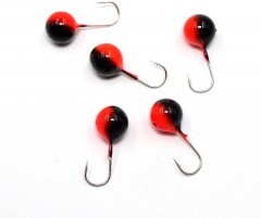 Мормышка вольфрамовая Яман  Шар с отв, р.6, вес 1,90 цв.черн./красн.(уп.5 шт.)