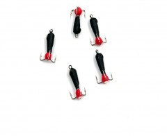 Мормышка вольф. безнасадочная Яман Черт с петлей с коронкой из никеля (длинный), d-2 мм, вес 0,5 г