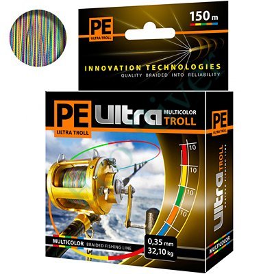Леска плетёная Aqua Pe UltraTroll multicolor 0.18мм 150м