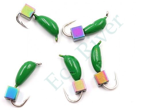 Мормышка безнасадочная Яман Банан зеленый, d-4,5 мм, вес 1,3 г, кубик хамелеон (уп. 5 шт.)