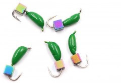 Мормышка безнасадочная Яман Банан зеленый, d-4,5 мм, вес 1,3 г, кубик хамелеон (уп. 5 шт.)