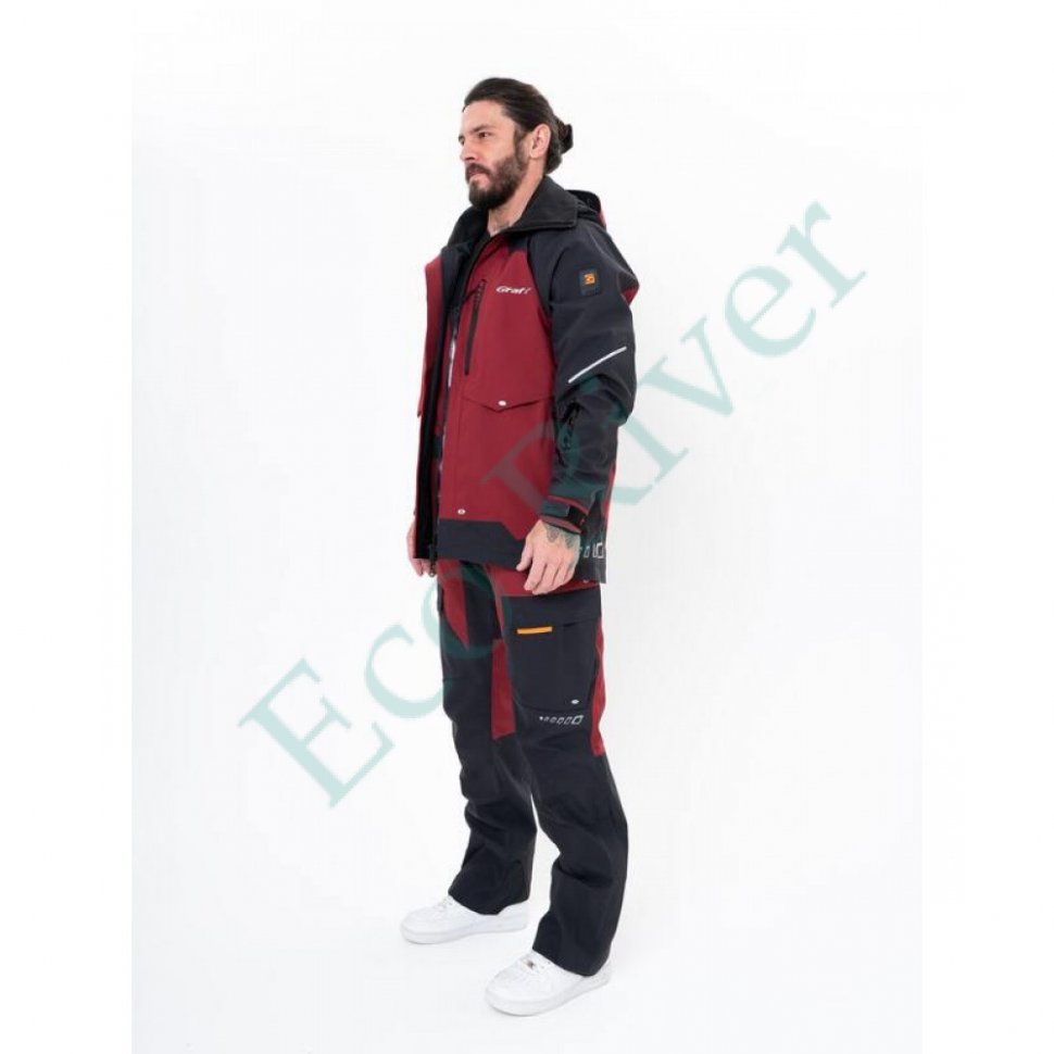 Костюм рыболовный Graff демисезонный размер 2XL/176-182 (Bratex 25000, красный)