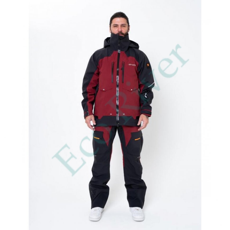Костюм рыболовный Graff демисезонный размер 2XL/176-182 (Bratex 25000, красный)