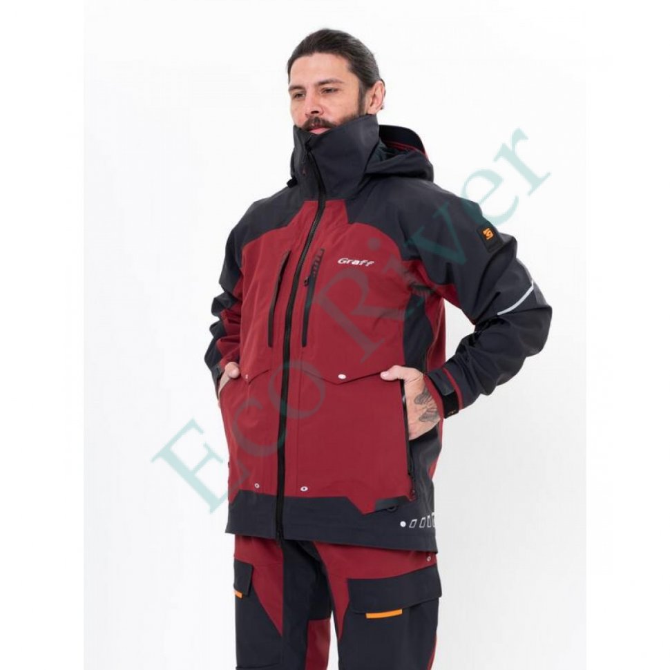 Костюм рыболовный Graff демисезонный размер 2XL/176-182 (Bratex 25000, красный)