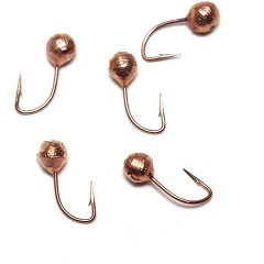 Мормышка вольф. точеная Яман Дробь с отв., р.3, вес 0,3, цв. медь (уп. 5 шт.)