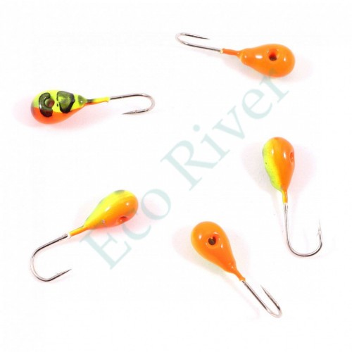 Мормышка вольф Яман Капля с отв, р.3, вес 0,30,цв.аргиана(уп.5 шт.)