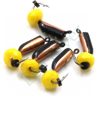 Мормышка вольф. безнасадочная Яман Столбик №3, d-2 мм, L-7 мм, вес 0,65 гр., кристалл желтый, цв.