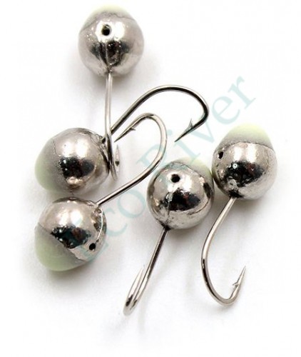 Мормышка Яман шар с отв.,цв.NL с фосф. пяткой, d 5, вес 0,7 г (уп. 5 шт.)