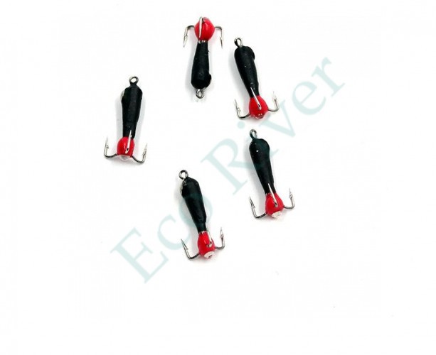 Мормышка вольф. безнасадочная Яман Черт с петлей с коронкой из никеля (длинный), d-3 мм, вес 0,9 г