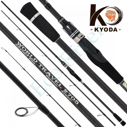 Спиннинг KYODA WORLD TRAVEL, штекер 4 секции, длина 2,10 м, тест 7-35 гр, carbon T-30