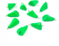 Груз Пуля-эксцентрик окрашенный разборный Яман (10 шт.) - 14 гр., зелёный/350/