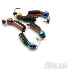 Мормышка вольф. безнасадочная Яман Столбик №3, d-2 мм, L-7 мм, вес 0,65 гр., кристалл хамелеон,  ц