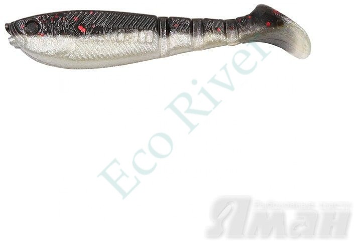 Виброхвост Yaman Light-Flake, р.4 inch, цвет # 34 - Black Red Flake/Pearl (уп. 4 шт.)