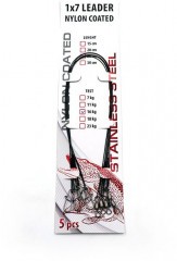 Поводок стальной Namazu Leader 1х7 Nylon Coated Black, d-0,42 мм, L-30 см, test- 18 кг (уп. 5 шт.)