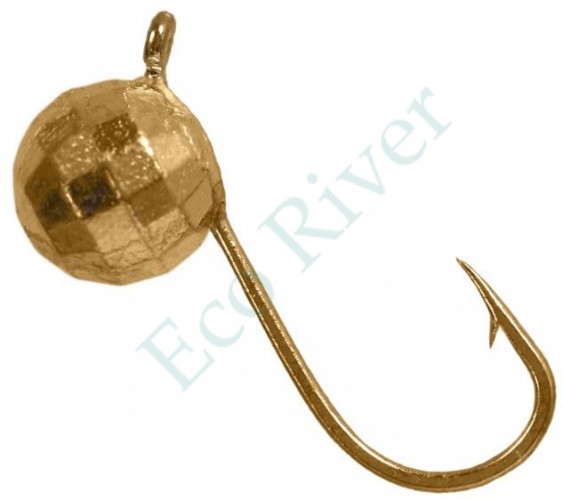 Мормышка вольфрам LumiCom Шар фигурный с ушком Ф6 золото
