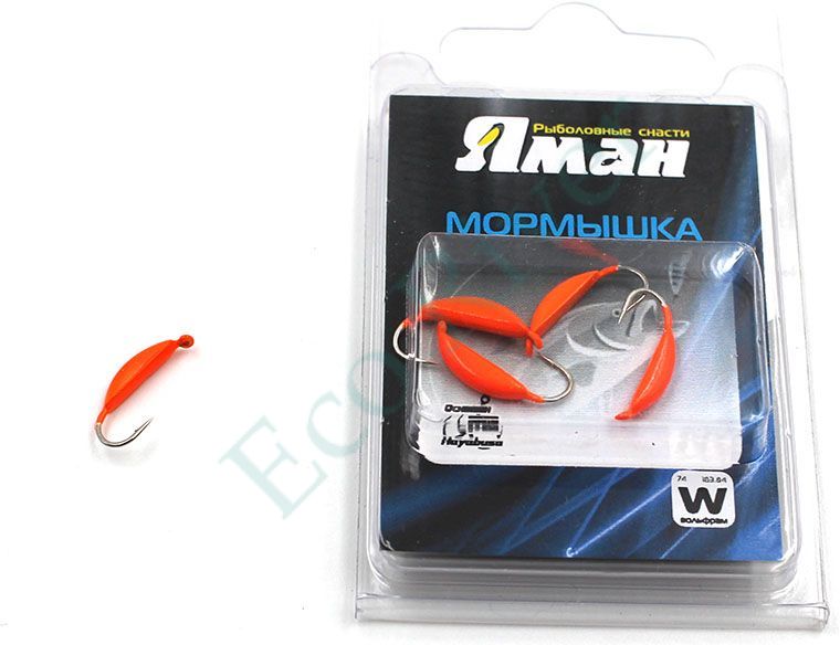 Мормышка вольфрамовая Яман Супер банан с ушк, р.2,2 вес 0,50 цв.оранж.(уп.5 шт.)