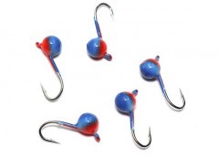 Мормышка вольфрамовая Яман  Шар с ушк, р.3, вес 0,30 цв.красно-синий(уп.5 шт.)