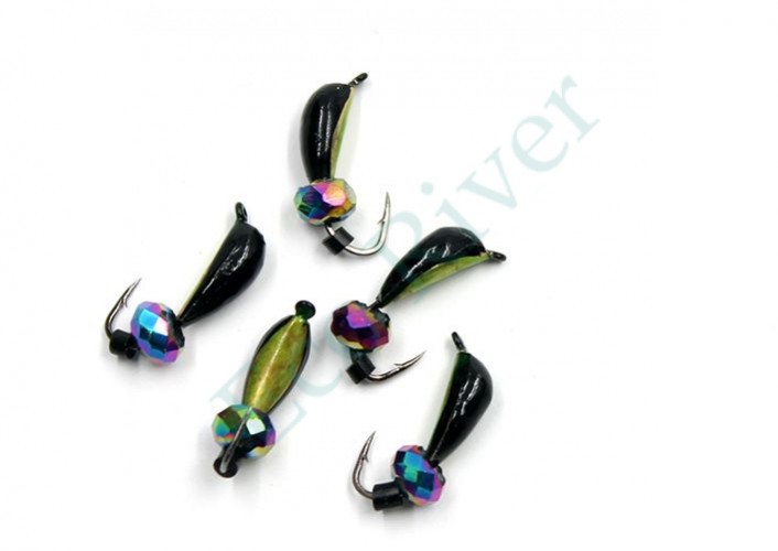 Мормышка вольф. безнасадочная Яман Малек №3, d-3 мм, L-8 мм, вес 0,60 гр., кристалл хамелеон (уп.