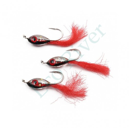 Мормышка Яман Подсадка малек с ушком, L-11 мм, вес 0,2 г, кр. №8, цв. красный (уп. 3 шт.)