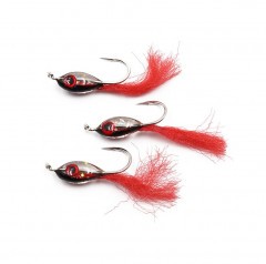 Мормышка Яман Подсадка малек с ушком, L-11 мм, вес 0,2 г, кр. №8, цв. красный (уп. 3 шт.)